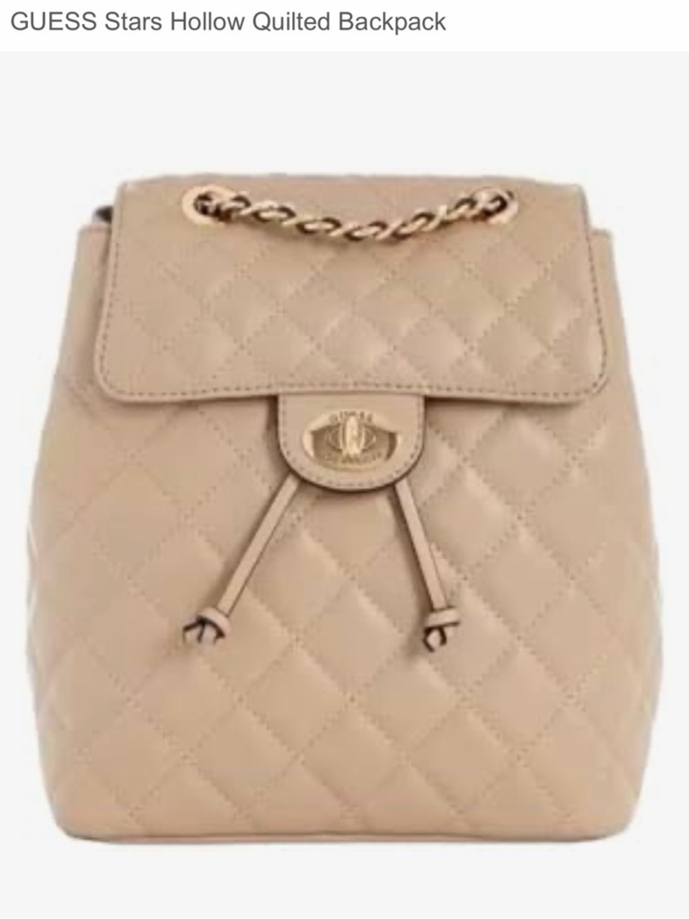 GUESS Quilted Backpack in Beige